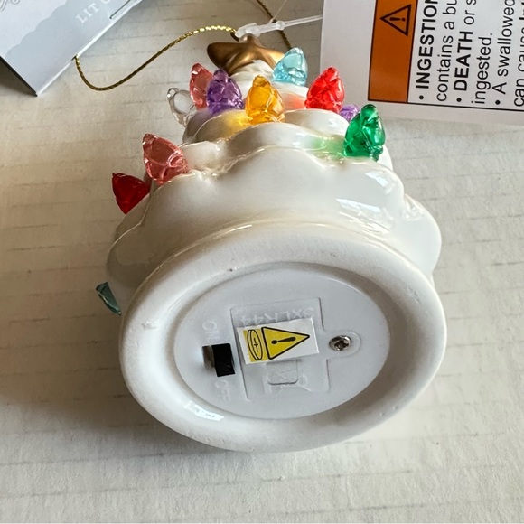 Target Wondershop Lit Retro Christmas Tree Ceramic Ornament White NEW - Picture 5 of 7